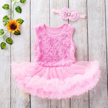 Load image into Gallery viewer, Pink Baby Luxury Bodysuit Infant Girls Princess Puffy Dress Baby Gown Party Wedding Excellent Girls Gift
