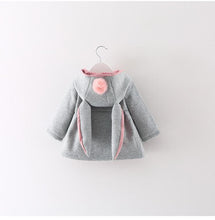Load image into Gallery viewer, Newborn Girls Coat Autumn Spring Jacket Rabbit long Ear Hoodies Cotton Outerwear Children Clothes
