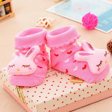 Load image into Gallery viewer, Cotton Baby Socks Rubber Anti Slip Boy Girl Floor Kids Toddlers Autumn Spring Cartoon Infant Newborn Sock
