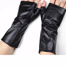 Load image into Gallery viewer, Long Sheepskin Half Finger Gloves Women&#39;s Leather Car Driving Men&#39;s Outdoor Motorcycle Riding Fingerless Sun Protection
