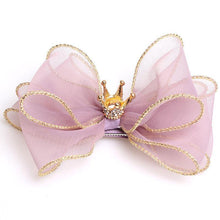 Load image into Gallery viewer, Luxury Modern Pearl Handmade Baby Girls Bowknot Crown Headband Lace Elastic Hair Band Bow For Girls Baby
