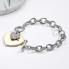 Load image into Gallery viewer, Gold Love Heart Charm Bracelets For Women Accessories Silver Color Link Chain Bracelets &amp; Bangles Trendy Jewelry Design
