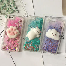 Load image into Gallery viewer, 3D  Cat Case For Iphone 5s Se 7 7 Plus Case Liquid Quicksand Glitter Silicone Case For Iphone 8 8 Plus X 6 6s Cover  Rubber Silicone Phone Case
