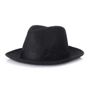 Wool men Black Fedora Hat For Women's Wool Wide Brim JazzChic Cap Vintage Panama Sun Top Hat