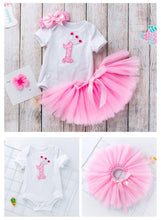 Load image into Gallery viewer, 2 Year Girl Baby Birthday Dress For Birthday Girl Party - 3 Piece Infant Clothing Luxury Set For Birthdays For Girls
