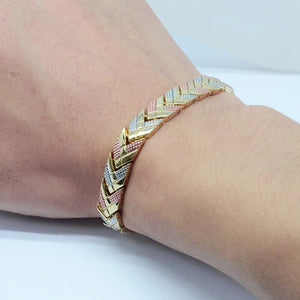Escalus Trendy Arrow Women's Magnetic Bracelet For Women 3-Tone Gold Color Bangle Fashion Charm New Bracelets For Girls Jewelry