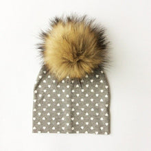 Load image into Gallery viewer, Luxury Modern Baby Hat Cotton Printing Hat With Pompon For Girls Autumn Winter Boys Caps Children Bonnet For Kids
