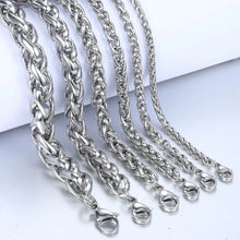 Load image into Gallery viewer, 3-10mm Women&#39;s Men&#39;s Bracelet Stainless Steel Wheat Chain Bracelets Male Gifts Wholesale Jewelry 7-11&quot; KBB8
