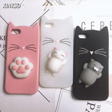 Load image into Gallery viewer, Cat Soft Silicone Mobile Phone Case Back Cover 3D Cute Bear Seal Phone Case For iPhone 6 6S 7 8 Plus X Case Cartoon Cat Ear Silicone Case For iPhone5S SE 8 Plus
