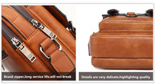Load image into Gallery viewer, JEEP BULUO Multi-function Business Handbags Men New Man&#39;s Shoulder Bag Large Capacity Leather Messenger Bag Crossbody Big Brand
