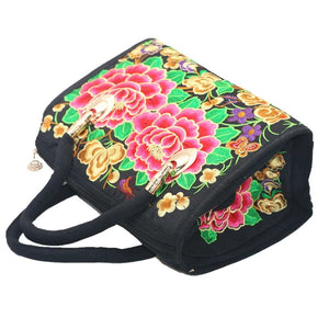 Women's Canvas Handbags Hot Sale Casual Shoulder Bag Floral Embroidered Ethnic Bag Vintage Messenger Bag Ladies Crossbody Bag