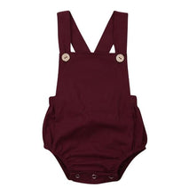 Load image into Gallery viewer, Newborn Infant Baby Boy/Girl Bodysuit Summer Button Jumpsuit Striped Casual Sleeveless Backless Solid Outfits Clothes for Girls
