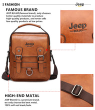 Load image into Gallery viewer, JEEP BULUO Multi-function Business Handbags Men New Man&#39;s Shoulder Bag Large Capacity Leather Messenger Bag Crossbody Big Brand

