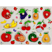 Load image into Gallery viewer, Kid Early Educational Table With Shapes of Vegetables and Animals Baby Hand Grasp Wooden Puzzle Toy Alphabet And Digit Learning Education Child Wood Toy
