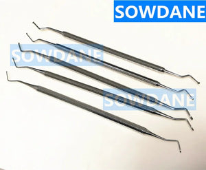 High quality Dental Excavator Spoon Tooth Cleaning Tool Stainless Steel  Double Ends Long Handle