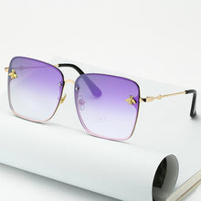 Load image into Gallery viewer, New Fashion Lady Oversize Rimless Square Bee Sunglasses For Women  With Small Bee Glasses Design Gradient Sunglasses With UV400
