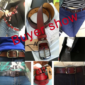 MEDYLA Women's Belt Genuine Leather Fashion Retro Belts High Quality Luxury Brand Ladies Alloy Buckle Casual Jeans Belt