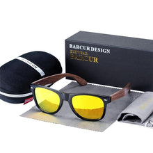 Load image into Gallery viewer, High Quality Bamboo Handmade Walnut Sunglasses For Men and Women with  Anti-Reflect Mirror Sunglasses With  UV400 Protection
