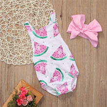 Load image into Gallery viewer, Baby Girls Romper Jumpsuit Headband Watermelon Printed Outfits Sun suit Set New 0-24M In Modern Design

