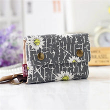 Load image into Gallery viewer, Women&#39;s Card Wallets Canvas Cartoon Prints Key Organizer Coin Purse Small Pouch Female Money Bag Carteira Femininas for Girls

