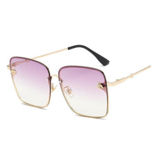 Load image into Gallery viewer, Luxury Square  Modern  WIth  Metal Luxury Bee Sunglasses For  Women and Ladies With  Retro Brand designer Metal Frame Oversized Style And Grandient Glasses

