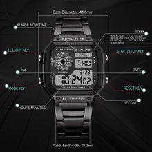 Load image into Gallery viewer, Luxury Famous Sports Business Square Retro Watch Waterproof 50M WIth Count Down Timer Digital Stopwatch Clock For Men and Woman Unisex Watch
