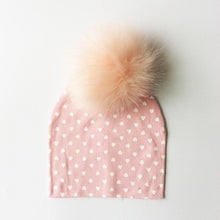 Load image into Gallery viewer, Luxury Modern Baby Hat Cotton Printing Hat With Pompon For Girls Autumn Winter Boys Caps Children Bonnet For Kids
