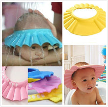 Load image into Gallery viewer, Brand New Baby Children Kids Safe Shampoo Bath Shower Cap Sheild Hat Wash Hair Shield elastic Cap For Kids In Modern Deign
