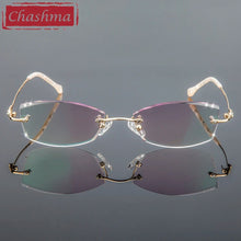 Load image into Gallery viewer, Chashma Brand Women&#39;s Frame Degree Eyeglasses Transparent Glasses Women Diamond Tint Lenses oculos de grau feminino
