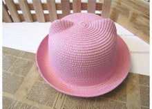 Load image into Gallery viewer, Elegant Summer Baby Hat Cap Children Breathable Straw Hat Kids For Boys and Girls Hats With cat ears
