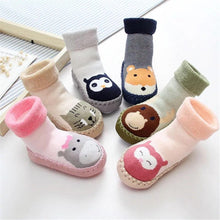 Load image into Gallery viewer, Baby Warm Stretchy  Booties Sock With Rubber Soles For Newborn Baby Girl And Boy Socks Slipper
