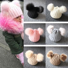 Load image into Gallery viewer, Newborn Baby Kids Girls Winter Warm Knit Hat Ball Beanie Cap  Design

