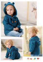 Load image into Gallery viewer, Knitting Cardigan Warm Long Sleeve Hooded Sweaters for Newborn Infant
