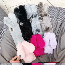 Load image into Gallery viewer, Cute Stuffed Plush Fluffy Case For iPhone 13 12 11 Pro XS Max X XR 12Mini Rabbit Ears Furry fluffy Fur Plush Warm Cover for iPhone 6 6S 7 8 Plus Phone Case
