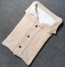 Load image into Gallery viewer, Handmade Wool Warm Baby Blanket Soft Baby Sleeping Bag Cotton Knitting Envelope Newborn Swadding Wrap Stroller blankets Gift for Shower
