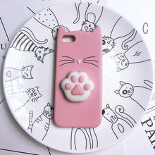 Load image into Gallery viewer, Cat Soft Silicone Mobile Phone Case Back Cover 3D Cute Bear Seal Phone Case For iPhone 6 6S 7 8 Plus X Case Cartoon Cat Ear Silicone Case For iPhone5S SE 8 Plus
