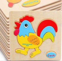Load image into Gallery viewer, 3D Wooden Children Interesting Puzzle Toys With Animals and Cars Exellent Puzzles Intelligence Kids Early Educational Toys For Children
