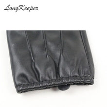 Load image into Gallery viewer, LongKeeper 2021 Hot Women&#39;s Full Finger Gloves Female PU Leather Driving Fashion Solid Winter Thick Warm For Men G243
