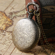 Load image into Gallery viewer, Vintage Ancient China Style Dragon Design Pocket Watch Quartz Watches Necklace Pendant Chain Women&#39;s Men&#39;s Gift Relogio De Bolso
