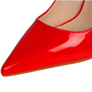 Spring Patent Leather Fashion Bowtie Women's Shoes Back Heel Cut-Outs Sexy Pumps Female High Heels Pointed Toe Dress Party Shoes