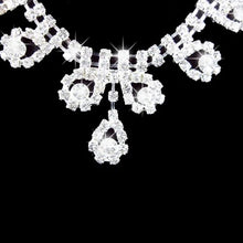 Load image into Gallery viewer, Women&#39;s Bridal Romantic Rhinestone Wedding Party Pendant Necklace Earrings Bling Jewelry Set
