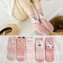 Load image into Gallery viewer, 5pairs 100% Cotton Unisex Baby Socks for Girls&amp;boys Children Soft Winter Cute Cartoon Socks Set For Baby
