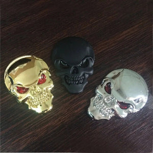 3D Metal Skull Sticker Skeleton Car Motorcycle Decal Stickers Emblem Badge Gold Black Skull Car Accessories for Kamaz Lada