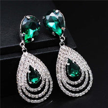 Load image into Gallery viewer, Luxury Woman Elegant Wedding Bridal Jewelry Sets For Women Rhinestone Austrian Crystal Jewelry Set Bracelet Earrings Set
