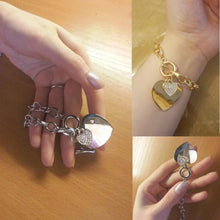 Load image into Gallery viewer, Gold Love Heart Charm Bracelets For Women Accessories Silver Color Link Chain Bracelets &amp; Bangles Trendy Jewelry Design
