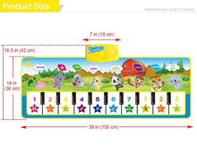 Load image into Gallery viewer, Animals Musical Mat Carpet with 10 Keys Record Function Animal Sounds Play Touch Piano Educational Toys For Kids

