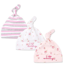 Load image into Gallery viewer, Printed Baby Hats &amp; Caps For Newborn Baby Accessories In Elegant Modern Design Set Of 3PCS For Baby Kids
