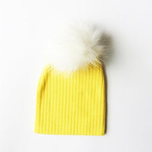 Load image into Gallery viewer, Trend New Winter Children Boy Girl Crochet Artificial Pompom Hat Knitted Toddler Kids Caps With Pompon Baby Beanie For Girls and Boys
