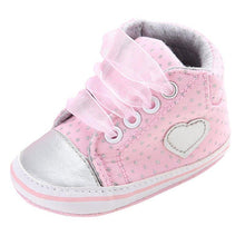 Load image into Gallery viewer, Infant Newborn Baby Girls Dots Heart Autumn Lace-Up First Walkers Sneakers Cotton Soft Sole Shoes For Girl
