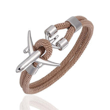 Load image into Gallery viewer, Airport Fashion Men Women Airplane Anchor Bracelets Charm Rope Chain Paracord Aviation Life Jewelry Design
